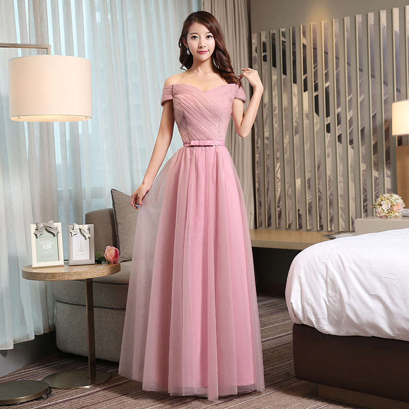 伴娘服姐妹裙长款2018新款韩式显瘦宴会婚礼连衣裙礼服晚礼服秋季