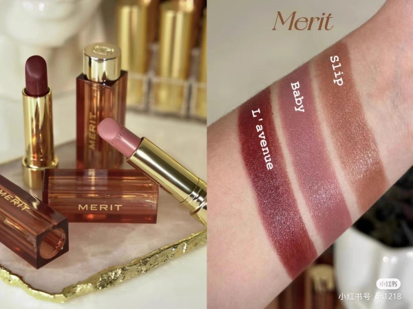 现货 美代小众MERIT口红唇膏3g Signature Lip轻薄裸感显色滋润