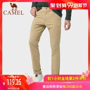 Camel thương hiệu quần áo nam mùa xuân thời trang mới cotton nam Eo thon chân nhỏ quần dài quần dài - Quần tây thường