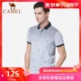 Lạc đà nam 2019 Mùa hè Mới dành cho nam Áo thun ngắn tay trẻ trung Lapel Jacquard Business Casual Polo Áo sơ mi nam - Polo áo polo đỏ