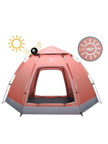 Шестиугольная дорожная портативная автоматическая палатка для кемпинга, полностью автоматический, увеличенная толщина