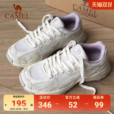 骆驼复古女贝果鞋子漫游运动鞋