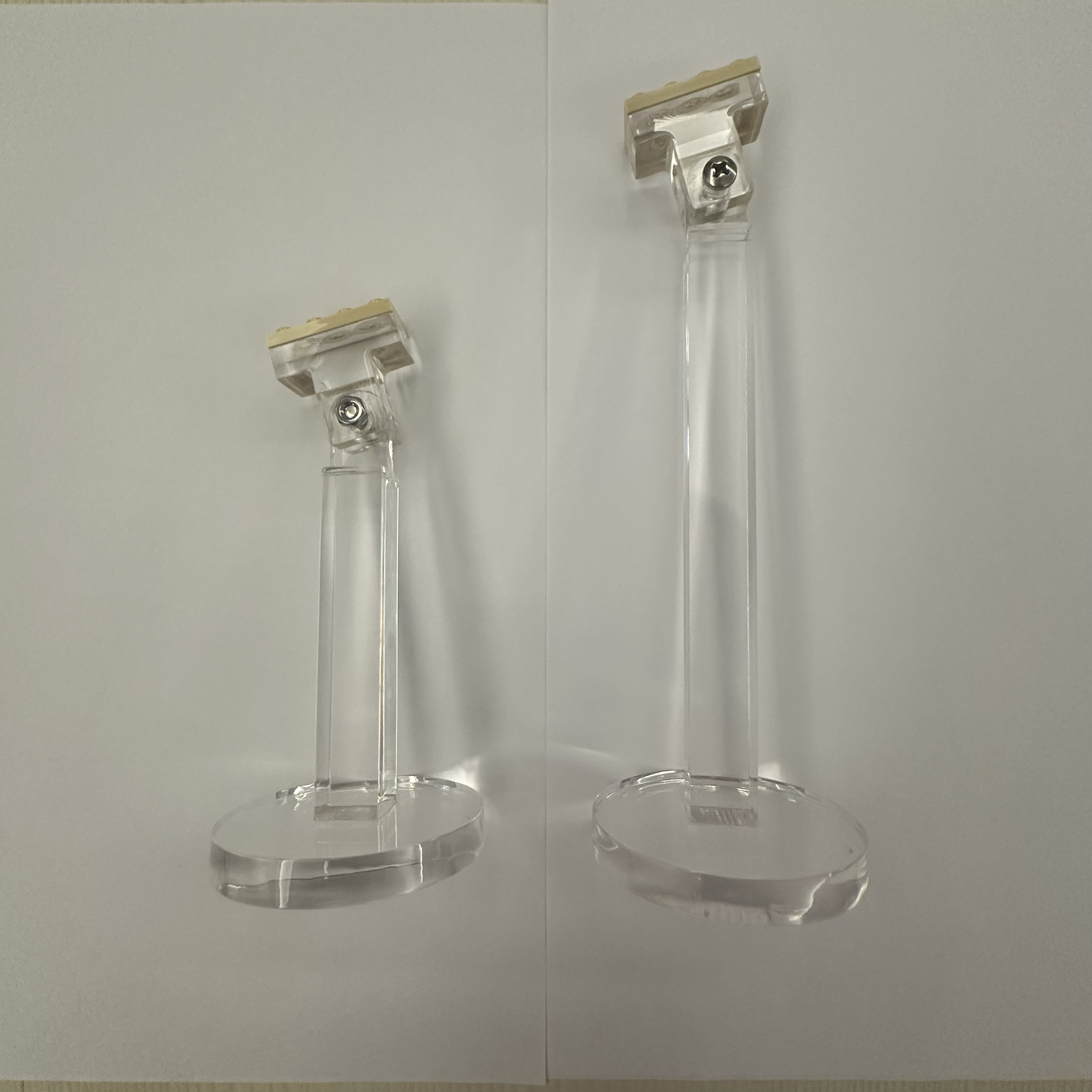 乐高店铺同款人仔亚克力透明展示支架13cm 18.5cm高送2x4米色一片