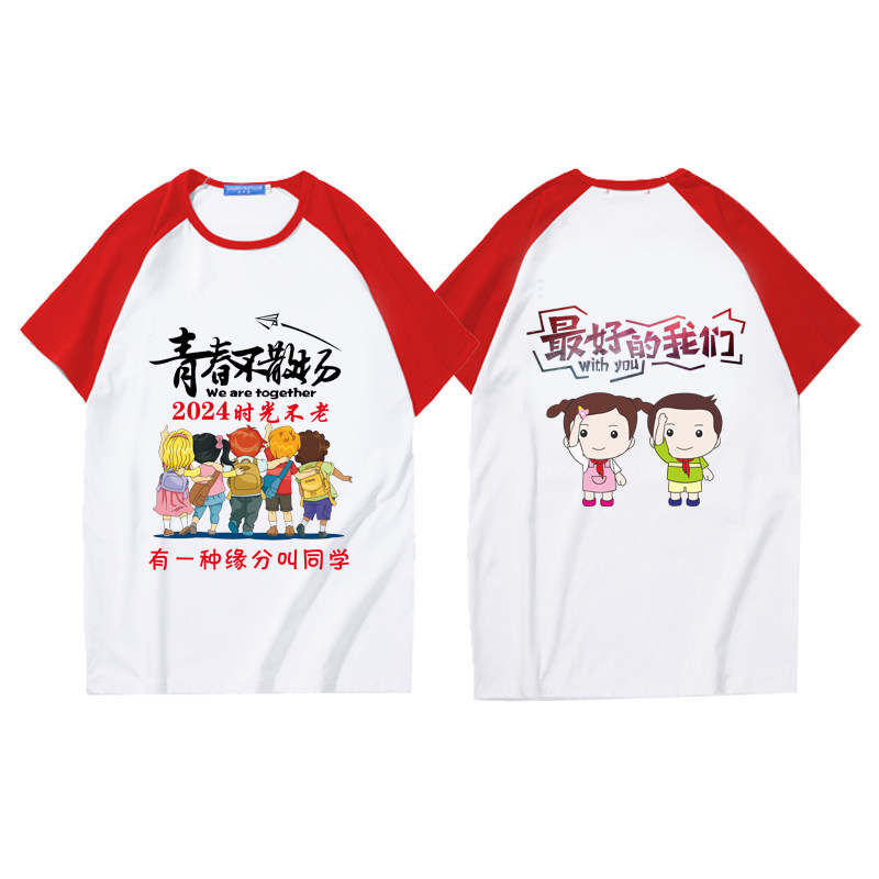 个性定制T恤diy班服学生插肩文化衫工作毕业纪念同学聚会服装定做