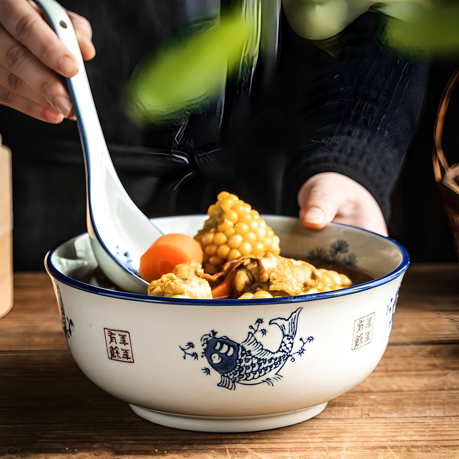 盛汤碗大碗汤盆陶瓷碗家用汤碗微波炉专用耐高温碗鱼碗8寸大汤碗,厨房/烹饪用具,配菜/备菜盘,淘宝优惠券,粉丝福利购,淘宝优惠卷