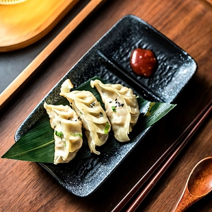 蘸料分格盘带醋碟饺子盘陶瓷分隔盘餐具小盘子碟子精致日式小菜碟