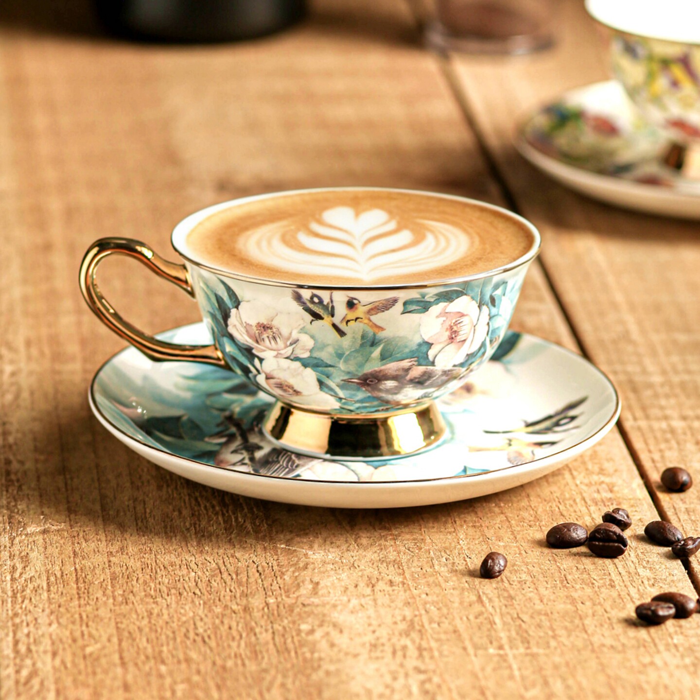咖啡杯女士个人专用澳白杯日式拉花杯拿铁杯釉下彩杯子冲泡杯陶瓷