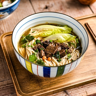 个人专用精致碗家用陶瓷饭碗嗦粉碗牛肉面碗面条碗大碗汤碗餐具碗
