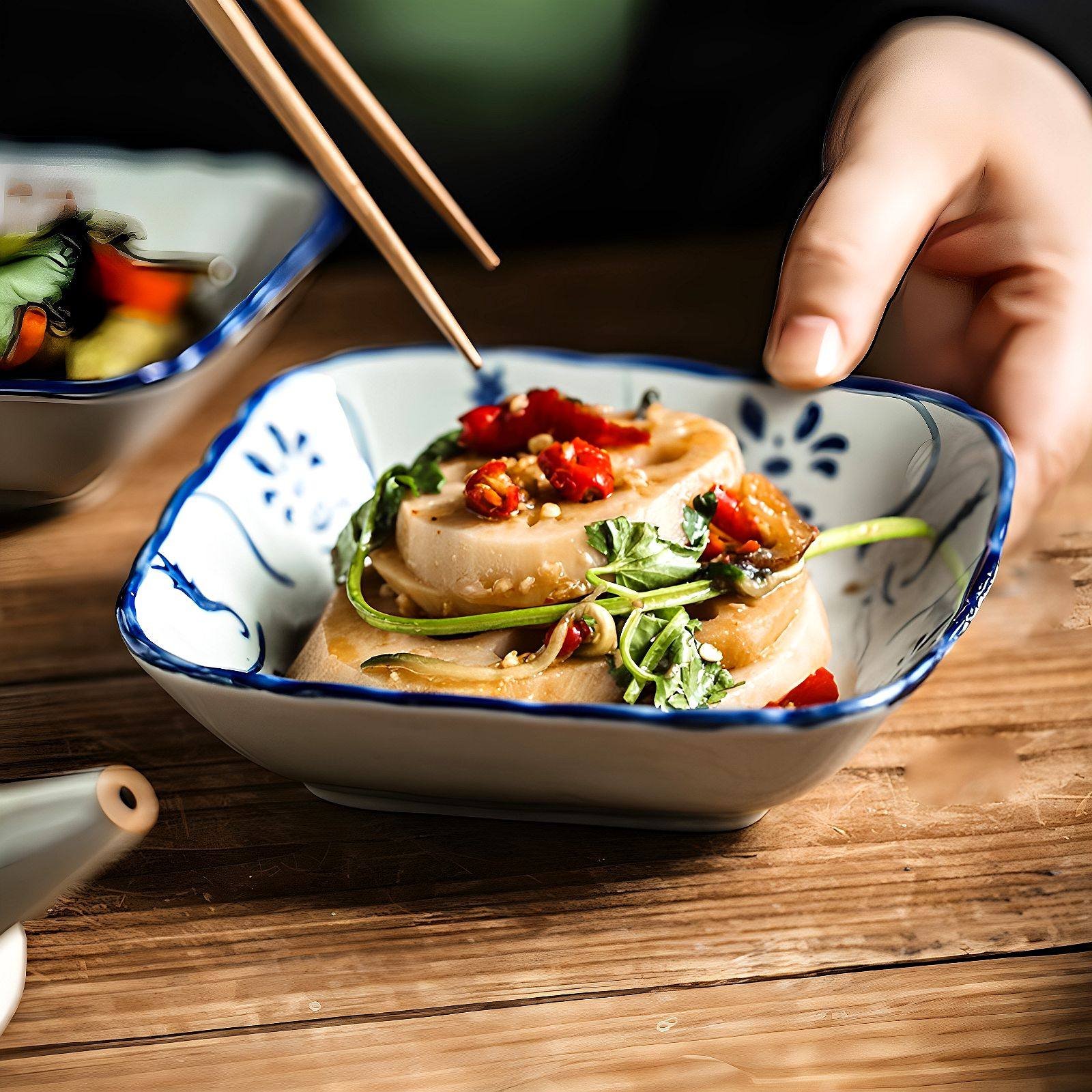 凉菜小碟子5寸小菜碟四方盘青瓷菜盘油碟小碗茶碟瓜子碟果碟中式,厨房/烹饪用具,配菜/备菜盘,淘宝优惠券,粉丝福利购,淘宝优惠卷