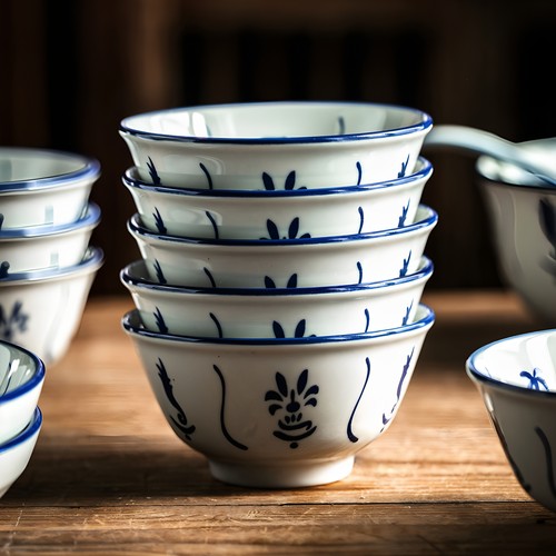 老式青花碗陶瓷饭碗漂亮碗吃饭碗