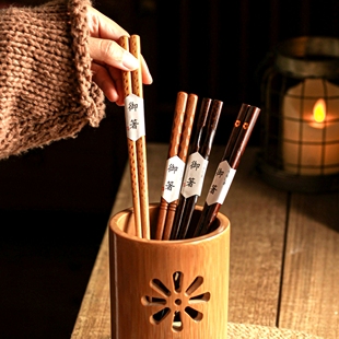 特别好看的餐具筷子单人装木头筷子木快子长木筷公筷家用专人专筷