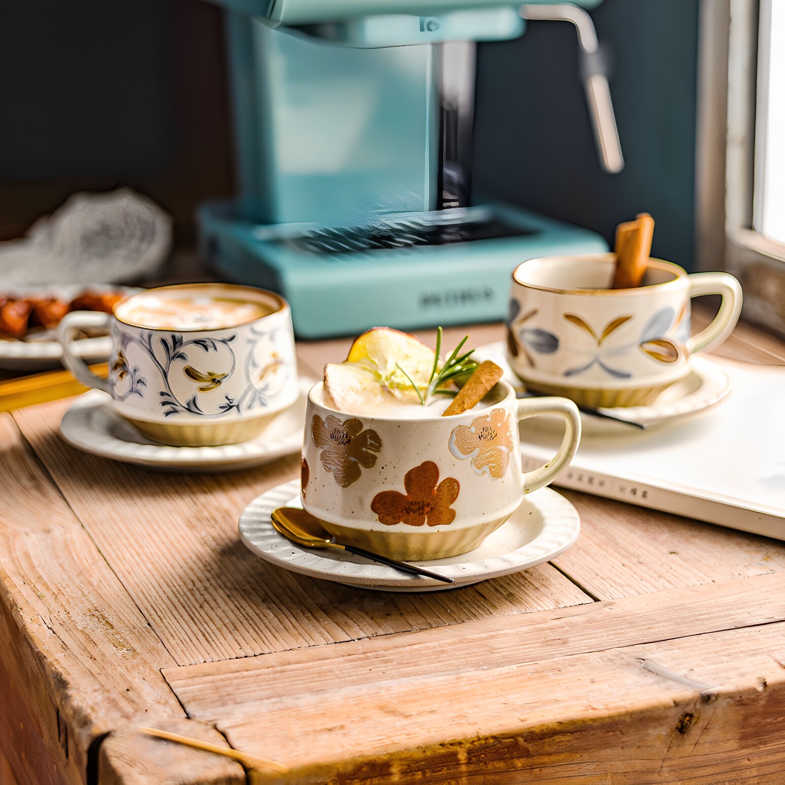 复古咖啡杯碟套装陶瓷马克杯高级
