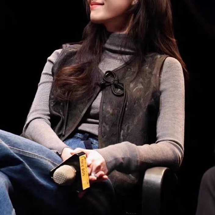 倪妮如梦之梦同款新中式国风马甲背心高领毛衣针织衫上衣牛仔裤