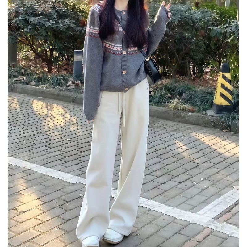 秋冬毛衣套装女小香风感松弛穿搭针织衫牛仔裤气质搭配一整套