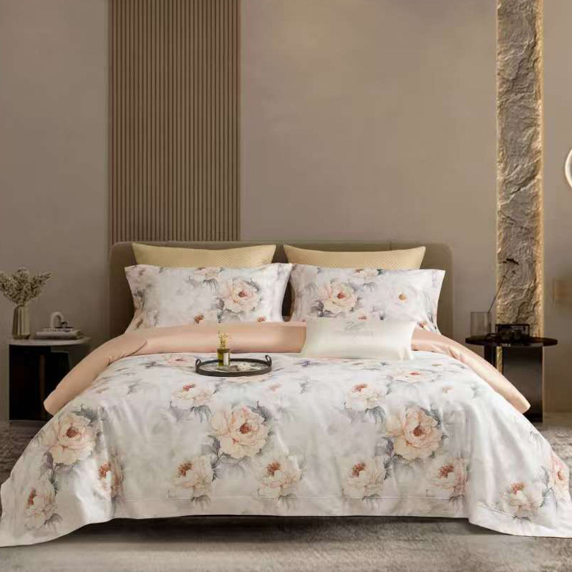 140支埃及长绒棉四件套高端轻奢纯棉A类母婴裸睡亲肤印花床上用品,床上用品,床品套件/四件套/多件套,淘宝优惠券,粉丝福利购,淘宝优惠卷