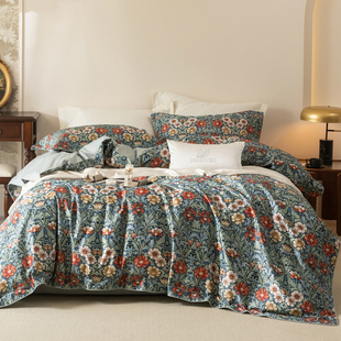 Morris&CoA类长绒棉印花四件套高端轻奢纯棉全棉亲肤裸睡床上用品
