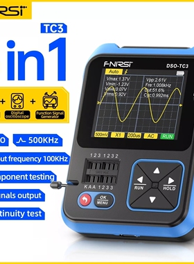 FNIRSI DSO-TC3 Digital Oscilloscope 3 in 1 Test 500KHz 10MS