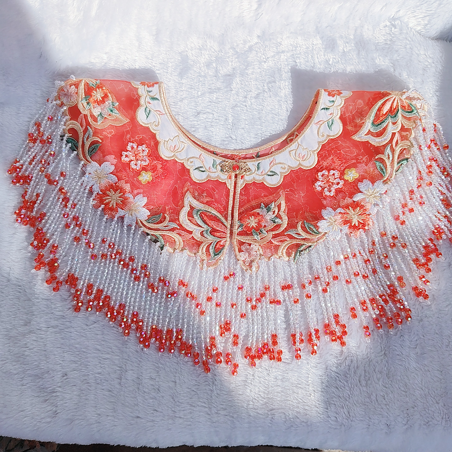 重工幻彩水晶串珠云肩刺绣汉服假领云肩成人领围50原创蝶恋花,特色手工艺,苗族织锦,淘宝优惠券,粉丝福利购,淘宝优惠卷