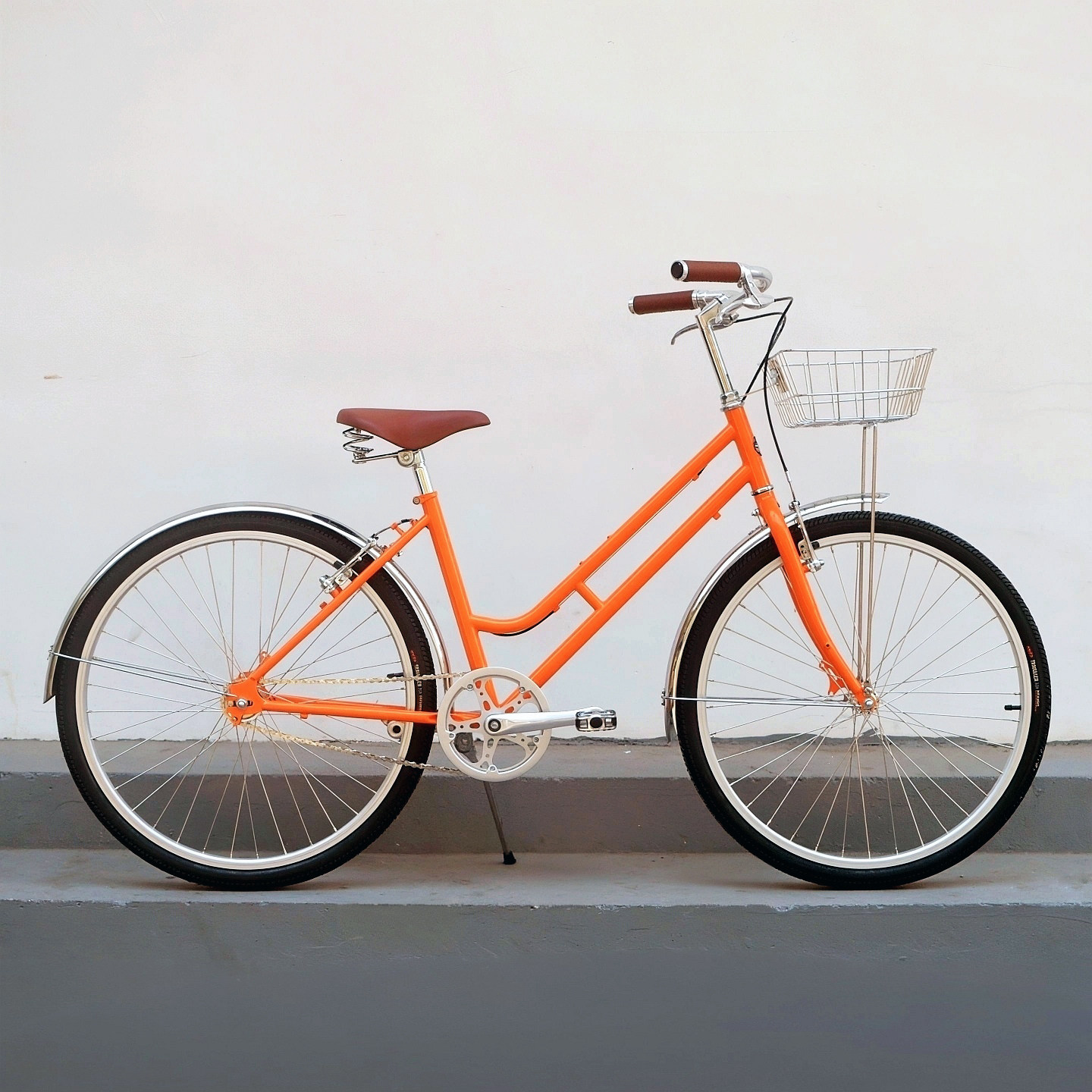 DayDayBike26寸橙色弯梁自行车