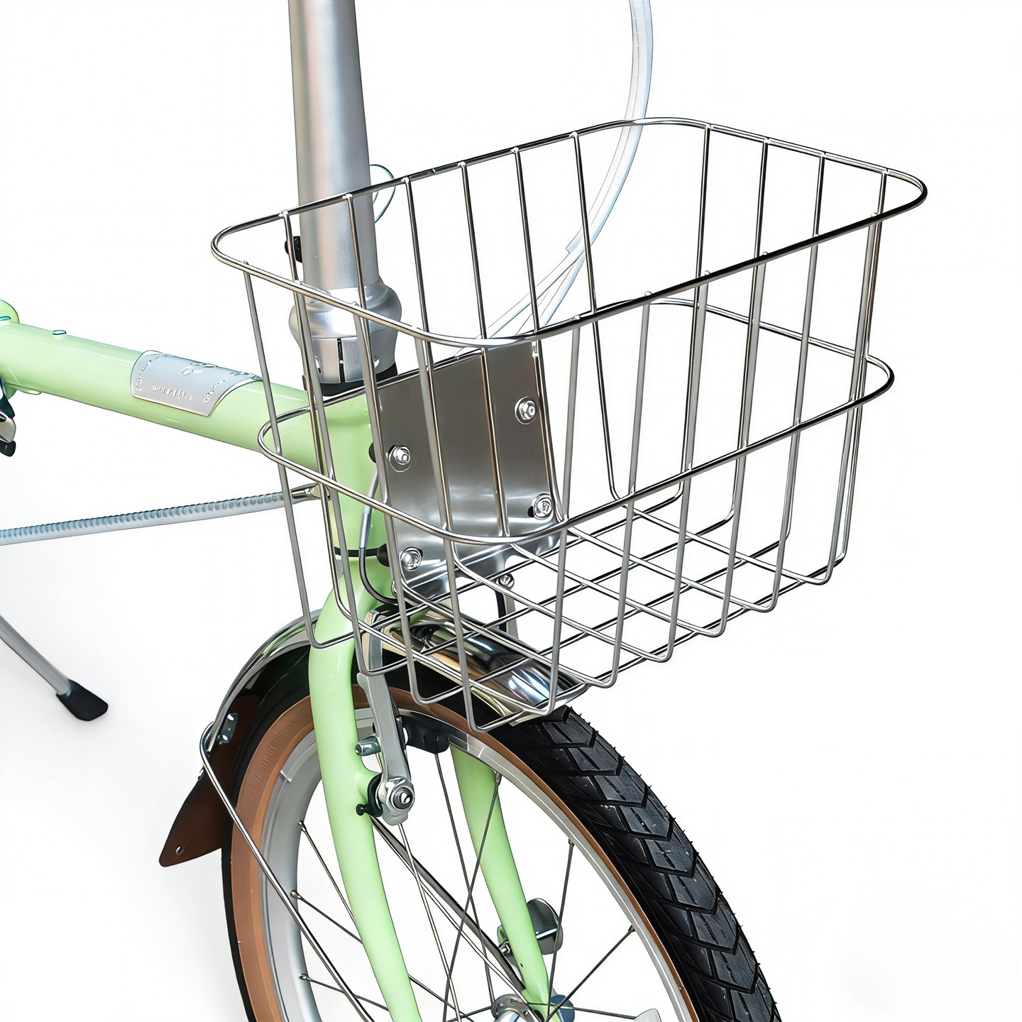 不锈钢小布d7d10p8折叠自行车可拆卸复古篮子菜篮买菜通勤购物篮