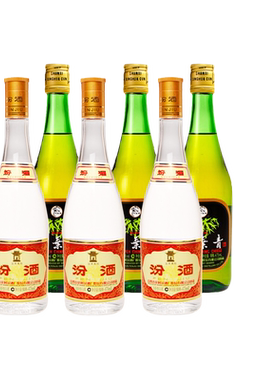 竹叶青酒45度玻竹+53度黄盖汾酒 组合6瓶装  山西杏花村白酒
