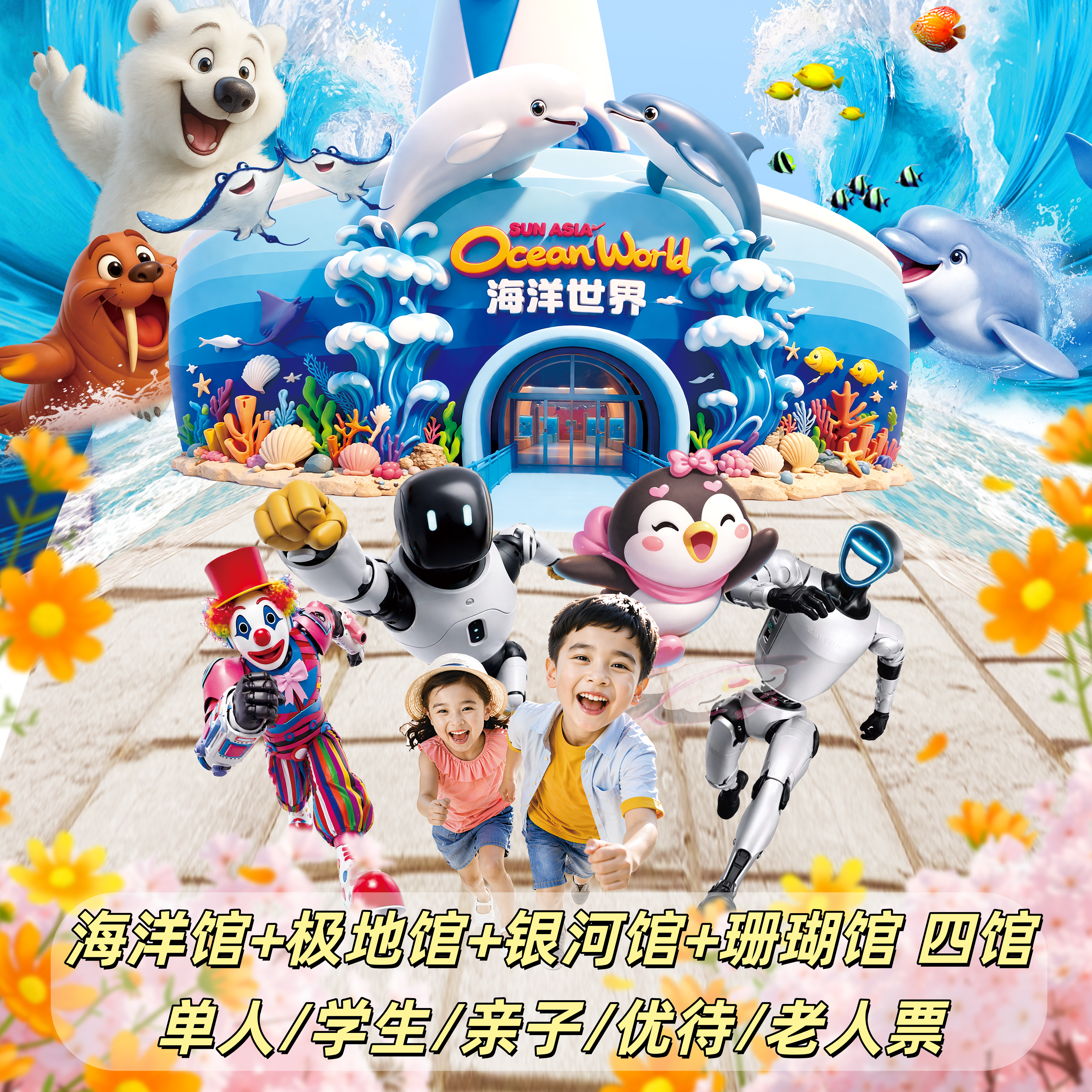 [圣亚海洋世界-四馆通票(活动专享)]大连旅游官方特惠五月门票 含全部表演刷二维码入园