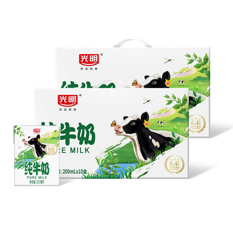 光明纯牛奶整箱200ml*24盒图片
