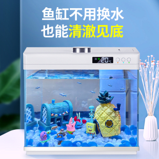 懒D人免换水自循环生态玻璃金鱼缸 鱼缸客厅小型迷你桌面家用新款