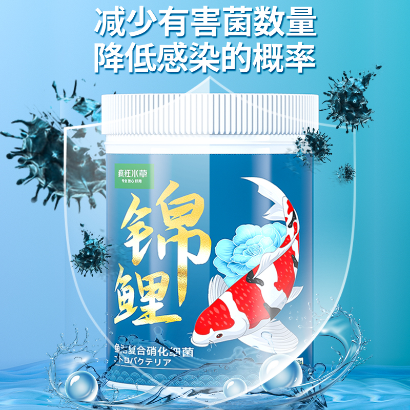 用净水活池水硝锦鲤鱼菌清澈养鱼净化化质硝化鱼缸专用菌