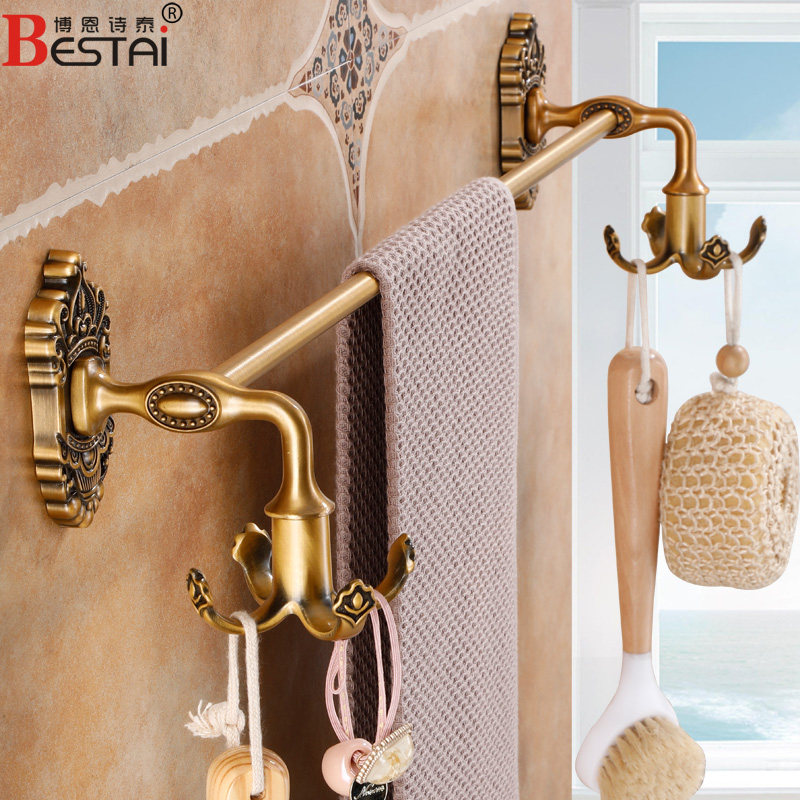 毛巾杆单杆壁挂旋转挂钩欧式浴室卫生间仿古毛巾挂杆免打孔浴巾架,家装主材,浴巾架/毛巾架,淘宝优惠券,粉丝福利购,淘宝优惠卷