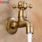仿古欧式 全铜4分洗衣机龙头复古加长快开入墙水嘴加厚单冷水龙头