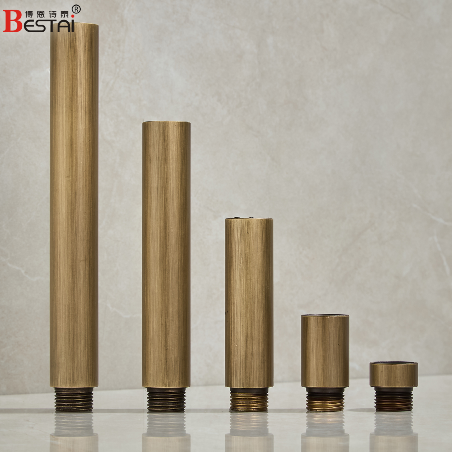 仿古入墙式户外水龙头防冻裂室外阳台拖把池洗衣池复古加长器铜管