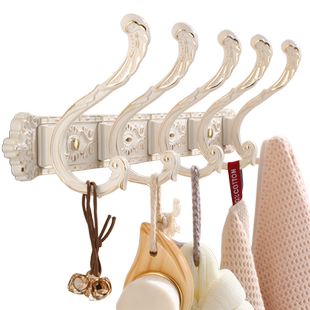 欧式挂钩排钩白色衣钩卫生间浴室衣柜衣勾毛巾衣帽钩墙壁挂衣服钩