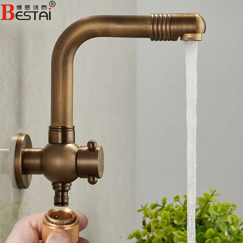 仿古入墙式户外防冻裂面盆龙头