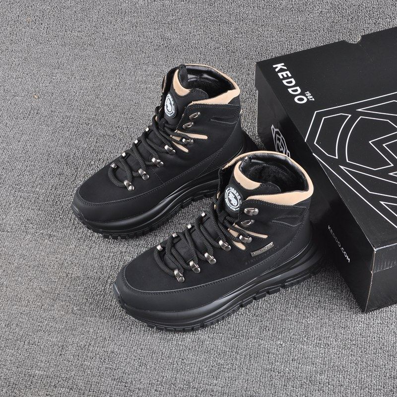 英国女士中帮厚底增高轻便防滑加绒保暖零下20°户外雪地靴大棉鞋