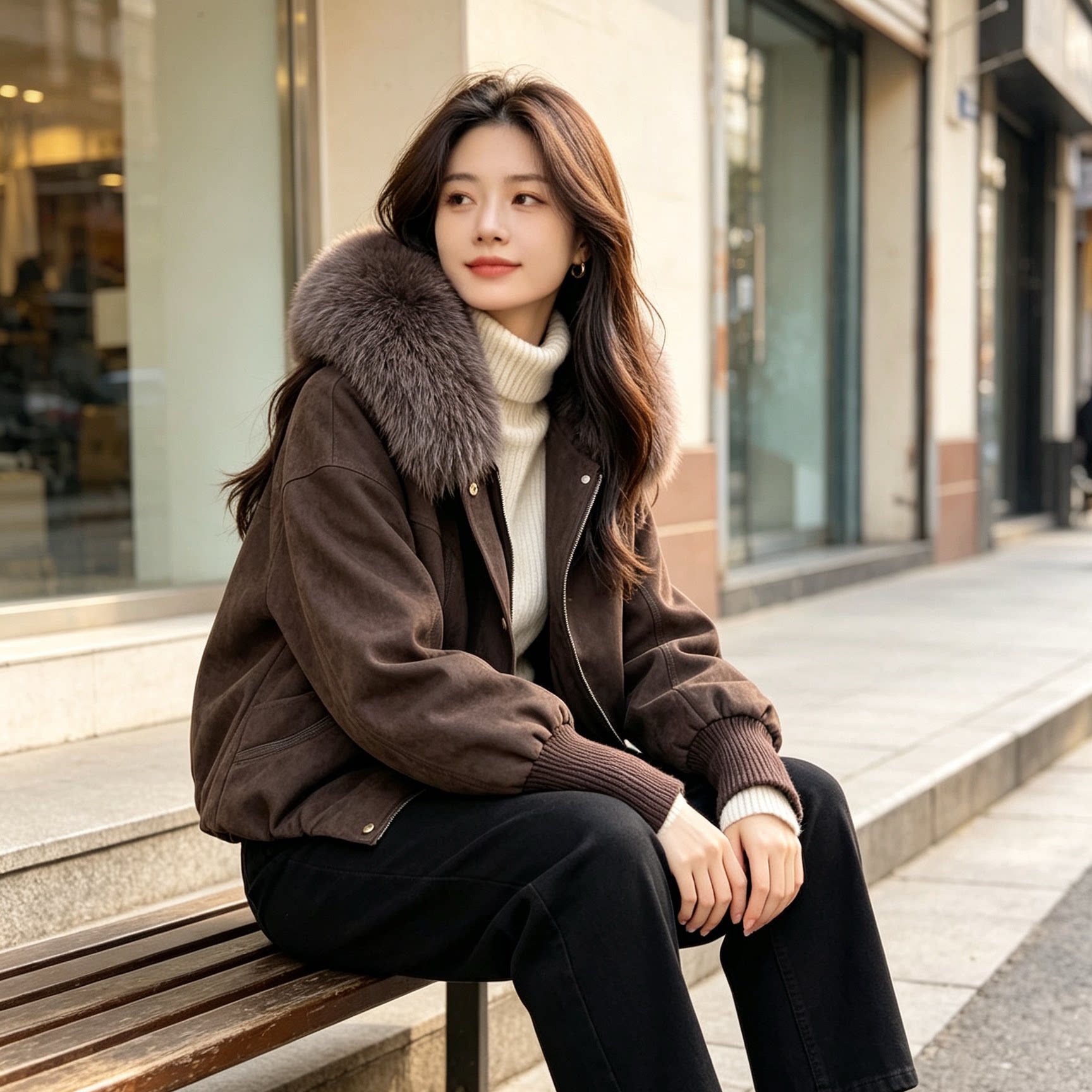 2026新款狐狸毛领皮草外套女短款鹅绒内胆羽绒服大衣洋气韩版好看