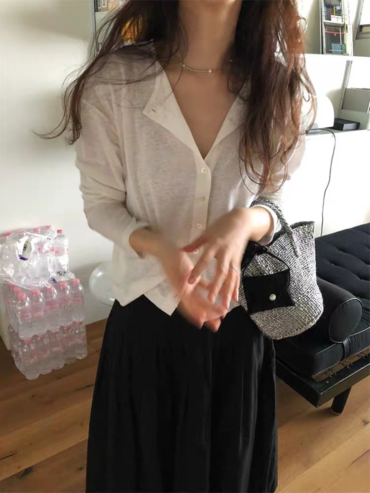 天丝羊毛开衫女夏短款时尚百搭圆毛针织衫