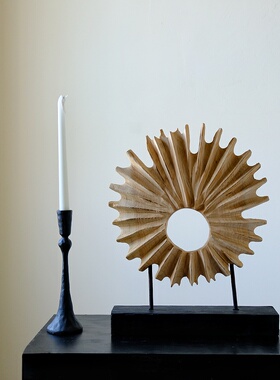 文艺木质桌面扇贝造型摆件民宿装饰品