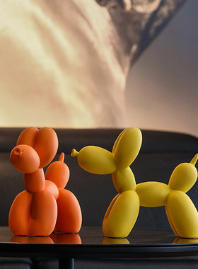 轻奢风玄关电视柜桌面摆设气球狗