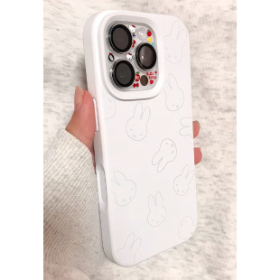 满屏米菲兔适用iPhone15promax手机壳苹果16新款 糯米壳16ProMax透明16pro情侣14pro硅胶13pro高级感保护软套