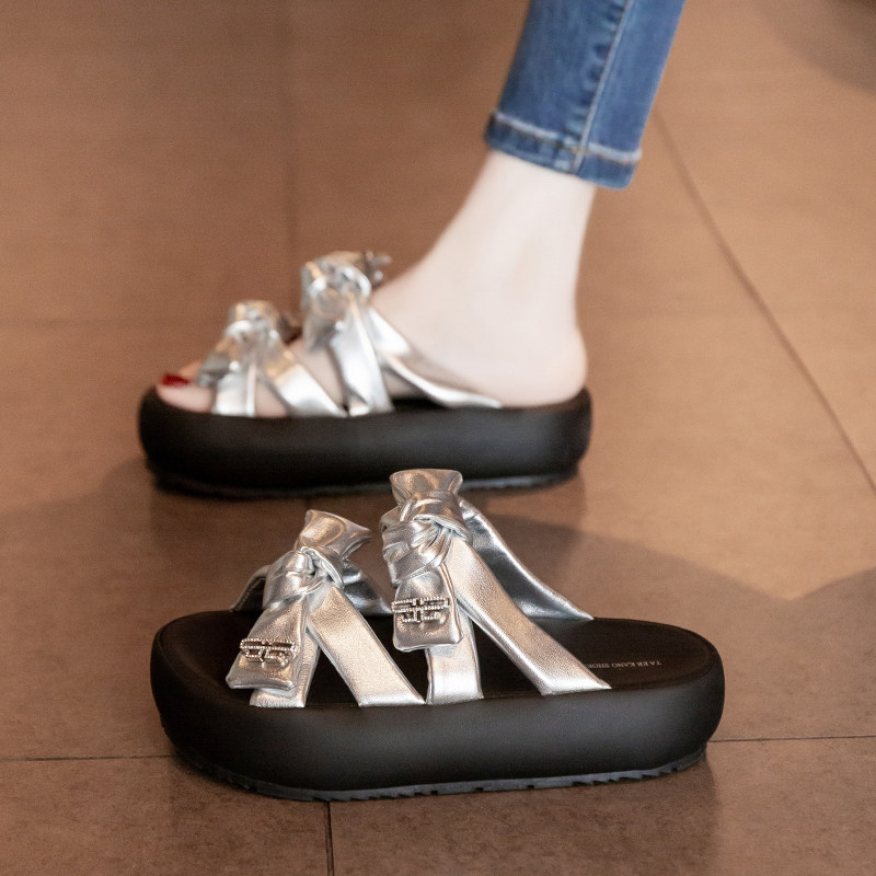 厚底增高绝美凉拖鞋女夏外穿2025新款孕妇一字拖海边休闲沙滩凉鞋,女鞋,一字拖,淘宝优惠券,粉丝福利购,淘宝优惠卷