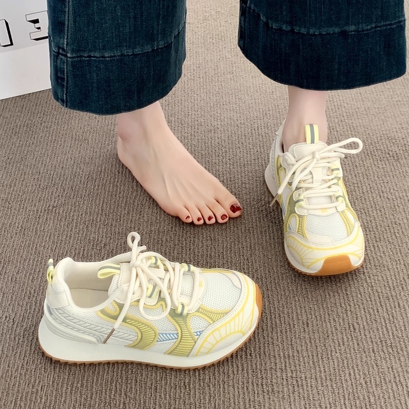 超火厚底板鞋阿甘德训鞋女款2025新款夏季透气休闲小白鞋运动鞋
