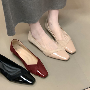 秋季 女2025新款 配裙子一脚蹬玛丽珍晚晚鞋 瓢鞋 法式 小皮鞋 浅口单鞋