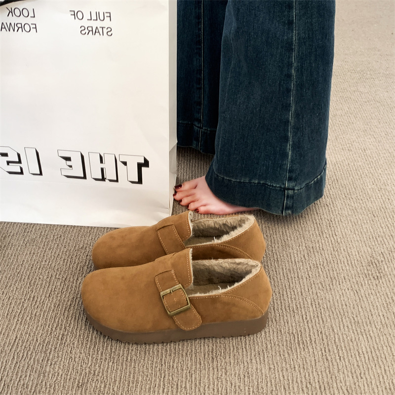 加绒全包复古勃肯鞋女冬2025新款秋冬季棉鞋毛毛鞋加厚保暖雪地靴