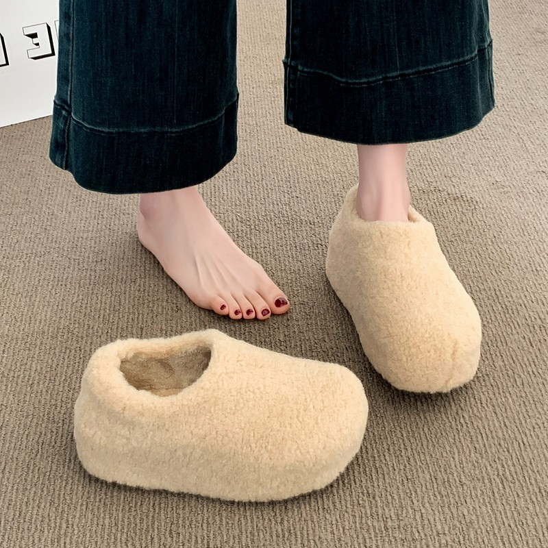 厚底内增高毛毛鞋女外穿2025冬季新款加绒保暖勃肯包头半拖棉拖鞋,女鞋,棉鞋,淘宝优惠券,粉丝福利购,淘宝优惠卷