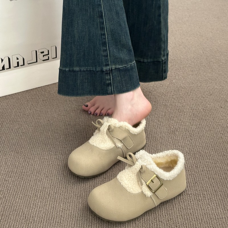 软底勃肯鞋女2025新款冬季加绒加厚雪地靴复古博肯单鞋保暖棉鞋子