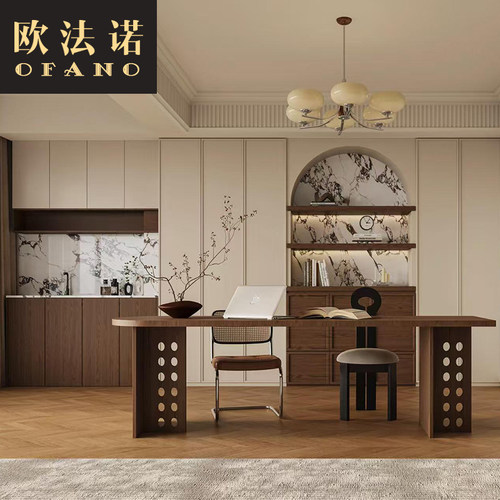 全屋定制法式中古实木餐边柜橱柜全屋空间整装定制工厂定做