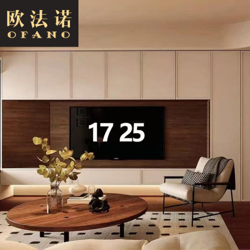 全屋定制中古风实木电视柜背景墙护墙全屋整装空间定制工厂定做