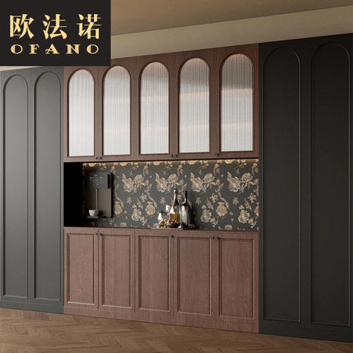 全屋定制法式中古风黑色复古餐边柜全屋空间整装定制工厂定做