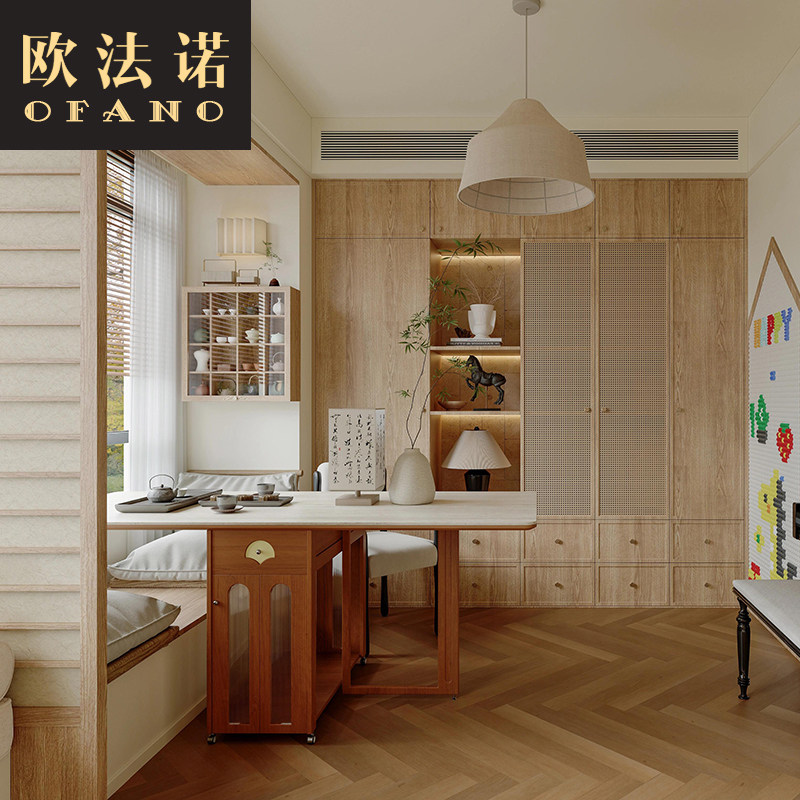 全屋定制中古藤编书柜书房全屋空间整装书柜平开门定制工厂定做